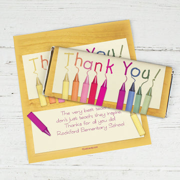 Teacher Appreciation Personalized Chocolate Bar Wrappers Crayon