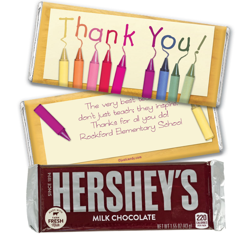 Teacher Appreciation Personalized Hershey's Milk Chocolate Bar Crayon ...