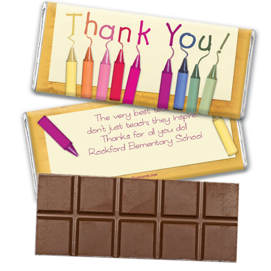 Teacher Appreciation Personalized Hershey's Milk Chocolate Bar Crayon