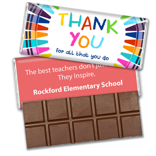 Personalized Colorful Thank You Hershey's Milk Chocolate Bar & Wrapper