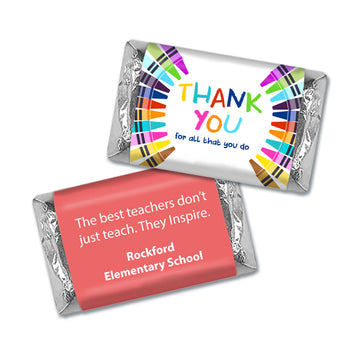 Personalized Teacher Appreciation Thank You Colorful Thank You Hershey's Miniatures