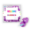 Personalized Welcome JUST CANDY® favor cube with Hershey's Kisses