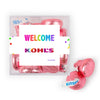 Personalized Welcome JUST CANDY® favor cube with Hershey's Kisses