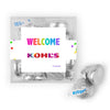 Personalized Welcome JUST CANDY® favor cube with Hershey's Kisses