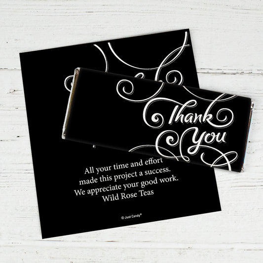 Thank You Personalized Chocolate Bar Wrappers Scroll