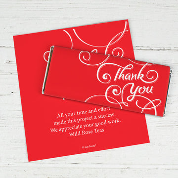 Thank You Personalized Chocolate Bar Wrappers Scroll