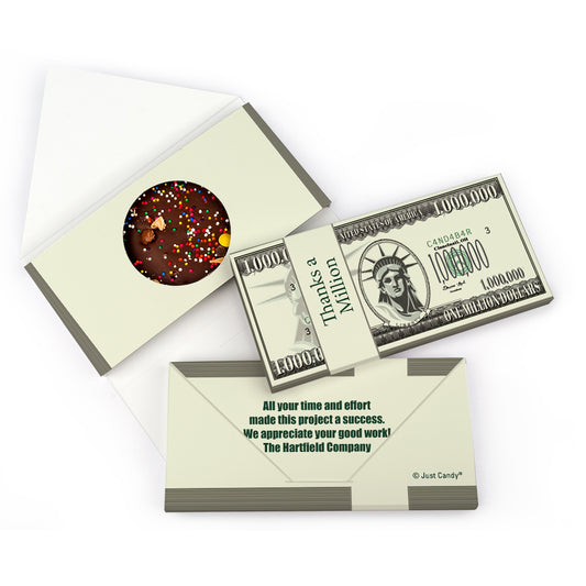 Personalized Thank You Thanks a Million Gourmet Infused Belgian Chocolate Bars (3.5oz)