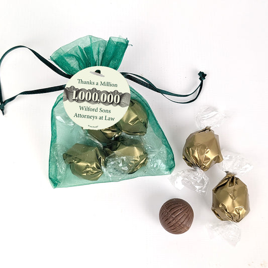 Personalized Thank You Dubai Truffles Organza Favor - Thanks A Million