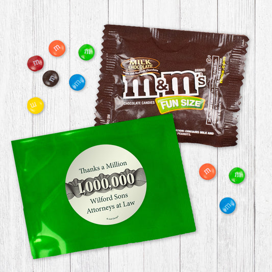 Personalized Business Thanks a Million Candy Favor Bag - M&Ms or Skittles
