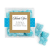 Personalized Dotted Thank You JUST CANDY® favor cube with Sugar Sanded Gummy Bears
