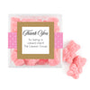 Personalized Dotted Thank You JUST CANDY® favor cube with Sugar Sanded Gummy Bears