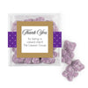 Personalized Dotted Thank You JUST CANDY® favor cube with Sugar Sanded Gummy Bears