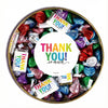 Thank You Large Plastic Tin Hershey's Miniatures, Kisses & Peanut Butter Cups