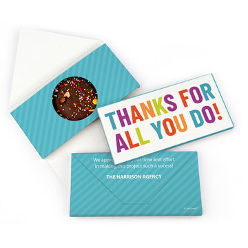 Personalized Thanks For All You Do Gourmet Infused Belgian Chocolate Bars (3.5oz)