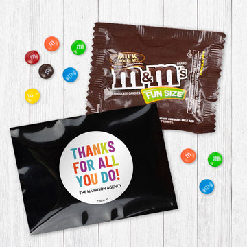 Personalized Business Thanks For All You Do Candy Favor Bag - M&Ms or Skittles