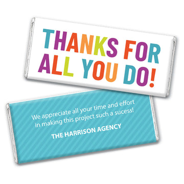 Personalized Business Thanks For All You Do Hershey's Milk Chocolate Bar & Wrapper
