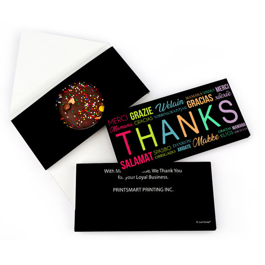 Personalized Thank You Languages Gourmet Infused Belgian Chocolate Bars (3.5oz)