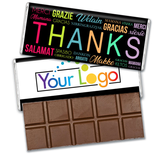 Personalized Thank You Languages Belgian Chocolate Bar