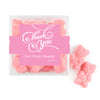 Personalized Thank You Swirls JUST CANDY® favor cube with Sugar Sanded Gummy Bears