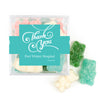 Personalized Thank You Swirls JUST CANDY® favor cube with Sugar Sanded Gummy Bears