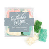 Personalized Thank You Swirls JUST CANDY® favor cube with Sugar Sanded Gummy Bears