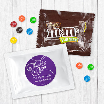 Personalized Business Thank You Scroll Candy Favor Bag - M&Ms or Skittles