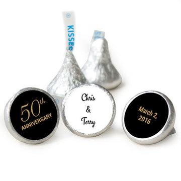 Anniversary 3/4" Stickers Simple 50th Anniversary Personalized (108 Stickers)