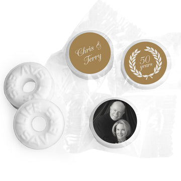 Anniversary Personalized Life Savers Mints Then and Now Photos Golden 50th