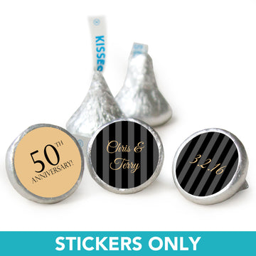 Anniversary 3/4" Sticker 50th Pinstripe (108 Stickers)