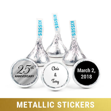 Personalized Metallic Anniversary 25th Hershey's Kisses