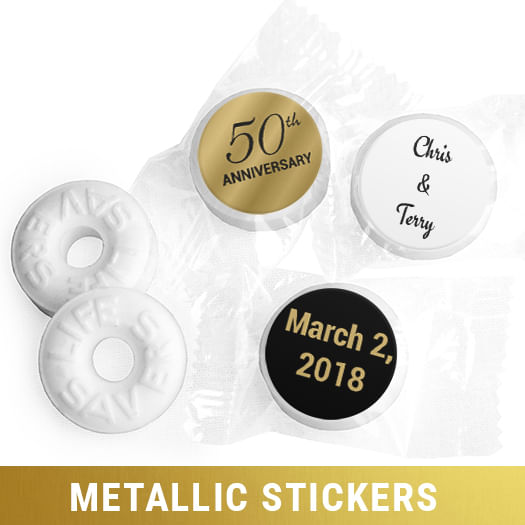 Personalized Metallic Anniversary 50th Life Savers Mints (300 Pack)