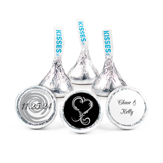Personalized Wedding Swirl Heart Hershey's Kisses