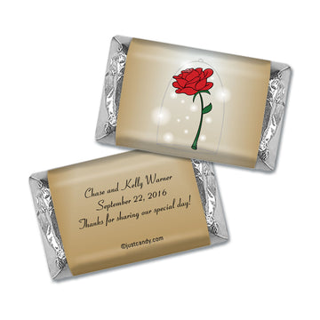 Wedding Favor Personalized Hershey's Miniatures Wrappers Beauty and Beast Rose