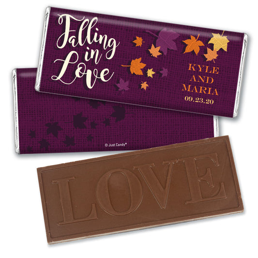 Personalized Wedding Reception Favors Embossed Just Married Chocolate Bar