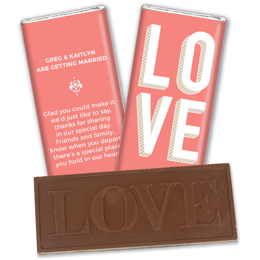 Embossed Just Married Bold Love Wedding Favors