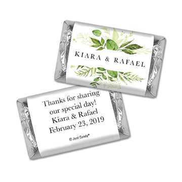 Personalized Wedding Hershey's Miniatures Botanical Greenery