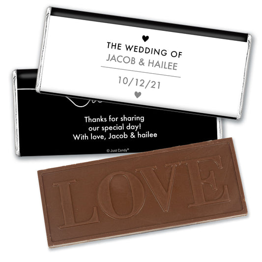 Personalized Wedding Everlasting Love Embossed Chocolate Bar & Wrapper
