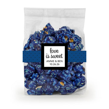 Personalized Wedding Love is Sweet Candy Coated Popcorn 3.5oz Bag