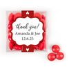 Personalized Wedding Hearts JUST CANDY® favor cube with Just Candy Milk Chocolate Minis