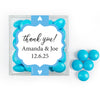 Personalized Wedding Hearts JUST CANDY® favor cube with Just Candy Milk Chocolate Minis