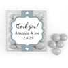 Personalized Wedding Hearts JUST CANDY® favor cube with Just Candy Milk Chocolate Minis
