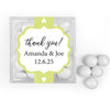 Personalized Wedding Hearts JUST CANDY® favor cube with Just Candy Milk Chocolate Minis