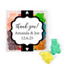 Personalized Wedding Hearts JUST CANDY® favor cube with Gummy Bears