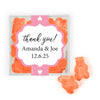 Personalized Wedding Hearts JUST CANDY® favor cube with Gummy Bears