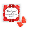Personalized Wedding Hearts JUST CANDY® favor cube with Gummy Bears