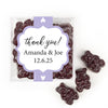 Personalized Wedding Hearts JUST CANDY® favor cube with Gummy Bears