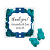 Personalized Wedding Hearts JUST CANDY® favor cube with Gummy Bears