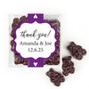 Personalized Wedding Hearts JUST CANDY® favor cube with Gummy Bears