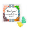 Personalized Wedding Hearts JUST CANDY® favor cube with Gummy Bears