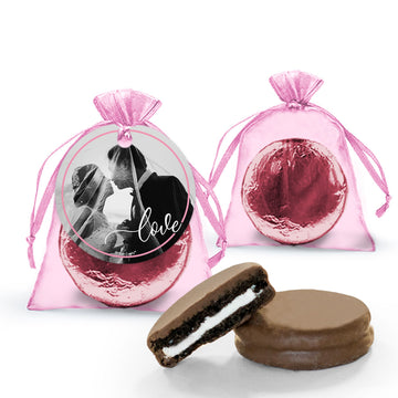 Personalized Wedding Photo Love Chocolate Covered Oreo Organza Bag